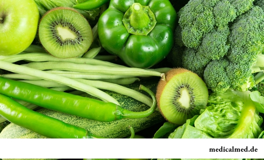 Польза зеленых овощей и фруктов